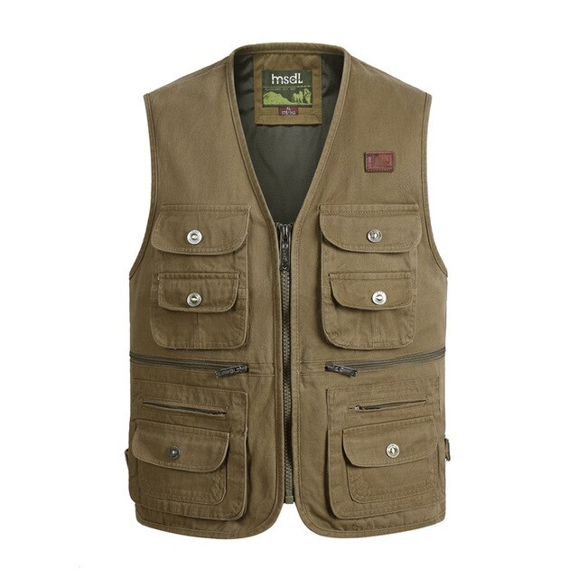 Outdoor Fishing Vests Waistcoat Sleeveless Zipper Fishing Jacket Multi-pockets Hunting Hiking Climbing Vest For Carp Fishing