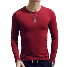 Load image into Gallery viewer, Spring Men T-Shirts Long Sleeve O-Neck Casual Fitness Jogging Solid Fashion Tee Basic Running Homme Top Clothing