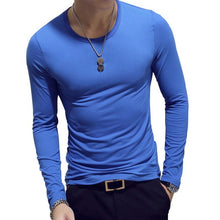 Load image into Gallery viewer, Spring Men T-Shirts Long Sleeve O-Neck Casual Fitness Jogging Solid Fashion Tee Basic Running Homme Top Clothing