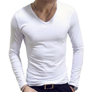 Spring Men T-Shirts Long Sleeve O-Neck Casual Fitness Jogging Solid Fashion Tee Basic Running Homme Top Clothing