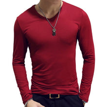 Load image into Gallery viewer, Spring Men T-Shirts Long Sleeve O-Neck Casual Fitness Jogging Solid Fashion Tee Basic Running Homme Top Clothing