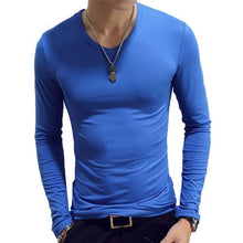 Load image into Gallery viewer, Spring Men T-Shirts Long Sleeve O-Neck Casual Fitness Jogging Solid Fashion Tee Basic Running Homme Top Clothing