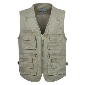 5XL 6XL 7XL New Male Casual Summer Big Size Cotton Sleeveless Vest With Many 16 Pockets Men Multi Pocket Photograph Waistcoat