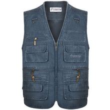 Load image into Gallery viewer, 5XL 6XL 7XL New Male Casual Summer Big Size Cotton Sleeveless Vest With Many 16 Pockets Men Multi Pocket Photograph Waistcoat