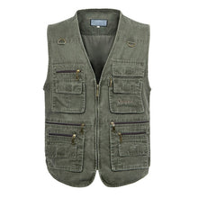 Load image into Gallery viewer, 5XL 6XL 7XL New Male Casual Summer Big Size Cotton Sleeveless Vest With Many 16 Pockets Men Multi Pocket Photograph Waistcoat