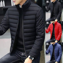 Load image into Gallery viewer, New Men Winter Warm Out Wear Large size men&#39;s long sleeve stand collar cotton business casual zipper warm cotton jacket