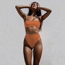 Load image into Gallery viewer, ZTVitality Sexy Bikinis Solid Push Up Bikini 2020 Hot Sale Padded Bra Straps High Waist Swimsuit Female Swimwear Women Biquini