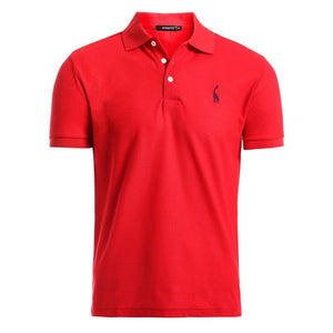 Negizber novo homem polo camisa dos homens casual veados bordado algodão polo camisa masculina de manga curta alta quantidade