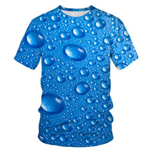 Popular Men Tshirt Short Sleeve 3D Printed Lightning T-shirt Uniquely  Raindrop T-shirt Loose O-neck Summer Men’s Clothes