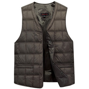 Winter Dresses Men White Duck Down Causal Vest Ultra Light Male Thick Sleeveless Down Jacket Men Warm Vest L-5XL Plus Size