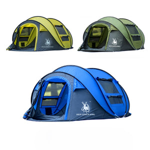 tent outdoor 3-4persons automatic speed open throwing pop up windproof waterproof beach camping tent large space