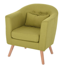 Load image into Gallery viewer, Armchair Single Couch Linen Upholstery and Wooden Legs