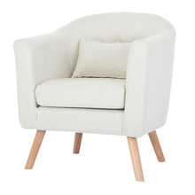 Load image into Gallery viewer, Armchair Single Couch Linen Upholstery and Wooden Legs