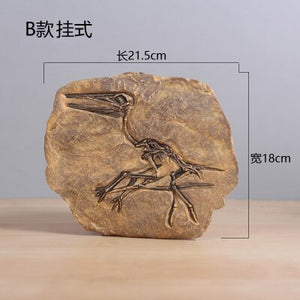 Retro dinosaur fossil resin statue wall hanging,Jurassic dinosaur skull sculpture as faux taxidermy, Home decoration accessories