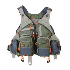 Outdoor Men's Fly Fishing Vest Adjustable Mesh Vest Mutiple Pocket