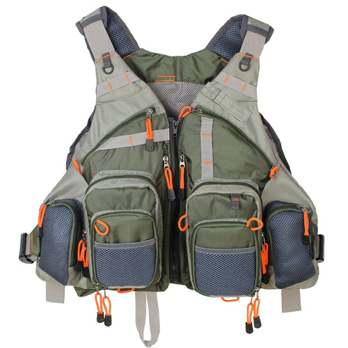 Outdoor Men's Fly Fishing Vest Adjustable Mesh Vest Mutiple Pocket