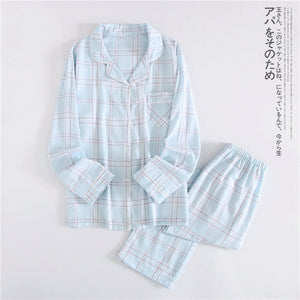 pajamas women 100% gauze cotton long sleeve casual