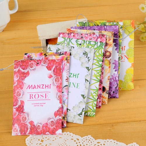 Aromatherapy Air Fresh Refreshing Scent Bag Flower Printing 9 Kinds Smell Perfume