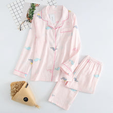 Load image into Gallery viewer, pajamas women 100% gauze cotton long sleeve casual