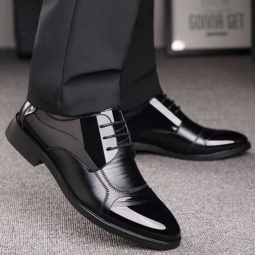 Business Oxford Leather Shoes Men Breathable Rubber Formal Dress Flats Footwear