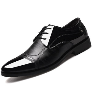 Business Oxford Leather Shoes Men Breathable Rubber Formal Dress Flats Footwear