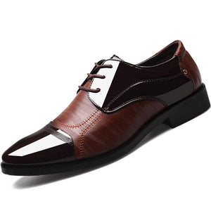 Business Oxford Leather Shoes Men Breathable Rubber Formal Dress Flats Footwear