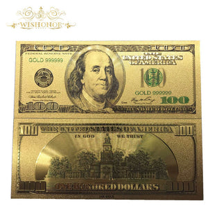 NFL Super Bowl Banknotes 100 Dollar Bills Banknote in 24K Gold Plated Paper Money For Gifts