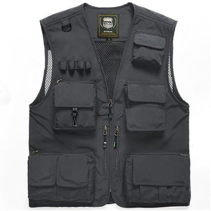 Fishing Vests Quick Dry Breathable Multi Pocket Mesh Vest Sleeveless