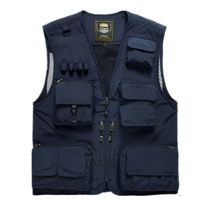 Fishing Vests Quick Dry Breathable Multi Pocket Mesh Vest Sleeveless