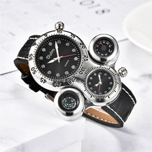 Load image into Gallery viewer, Oulm 1149 Antique Design Men&#39;s Watches Octopus Style Big Size Male Sport Watch Casual Leather Strap 2 Time Zone Men Wristwatch